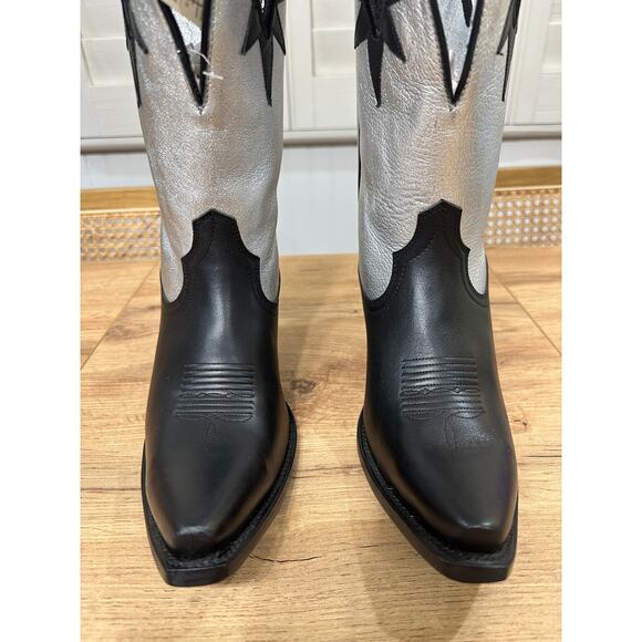 Ariat Women's Starlight X Toe Western Boot Silver Black Leather Sz 9 NWOB Cowboy - Picture 7 of 16